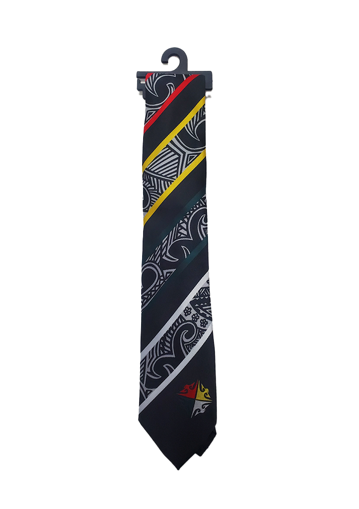 Manurewa High School Tie Black/Red/Green/Yellow
